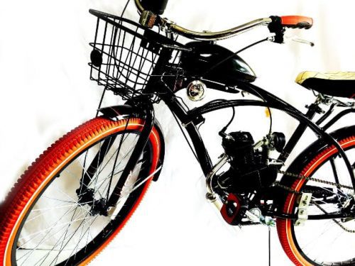 A bicycle with a basket on the front of it.