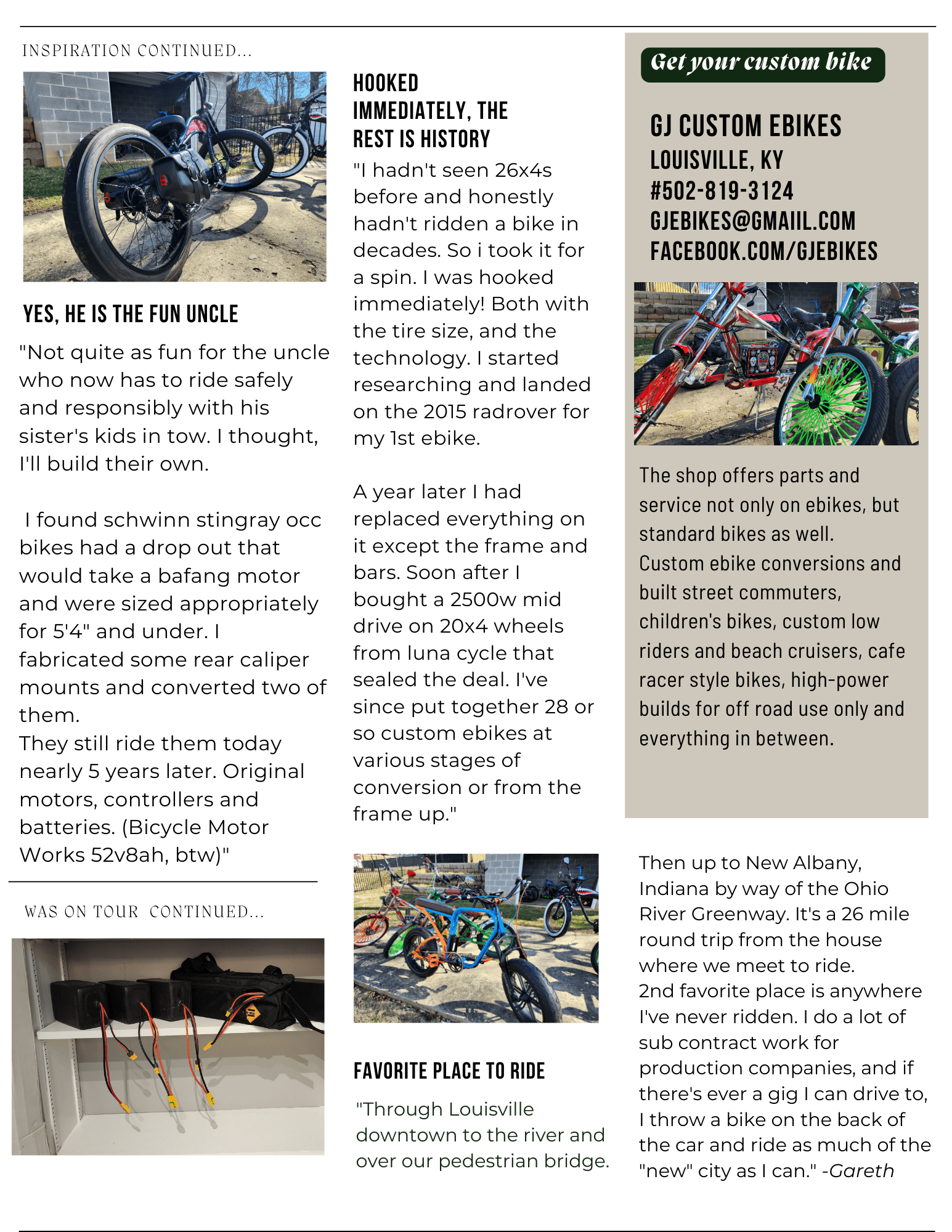 A page of an article about motorcycles.