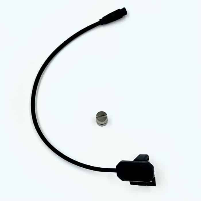 A black cord with an antenna attached to it.